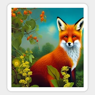 Fox in the Meadow Sticker